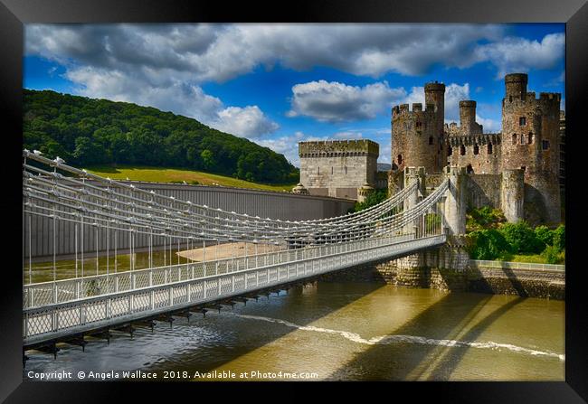 Bridge at Conwy Castle Framed Print by Angela Wallace