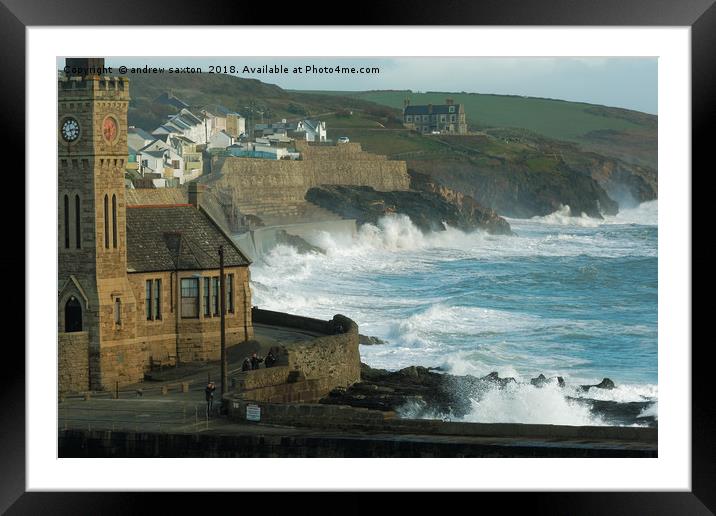 WATCH THE WAVES Framed Mounted Print by andrew saxton