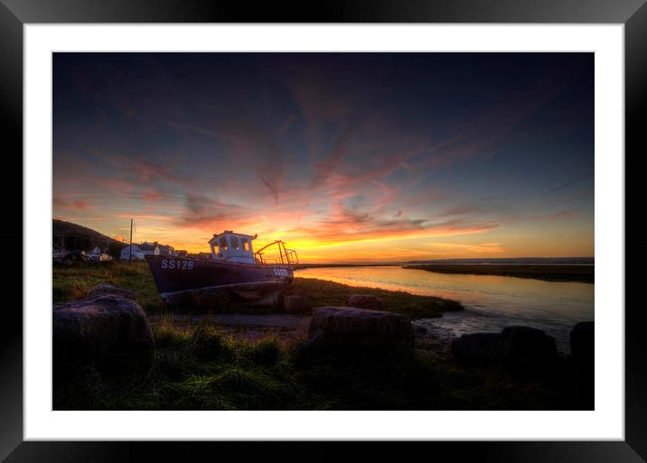 Penclawdd sunset Framed Mounted Print by Leighton Collins