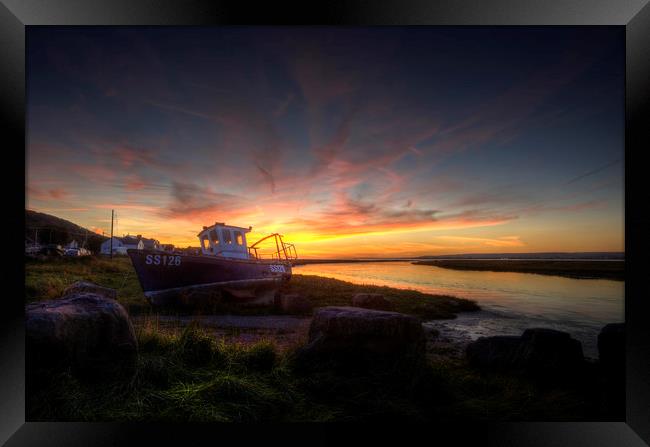 Penclawdd sunset Framed Print by Leighton Collins