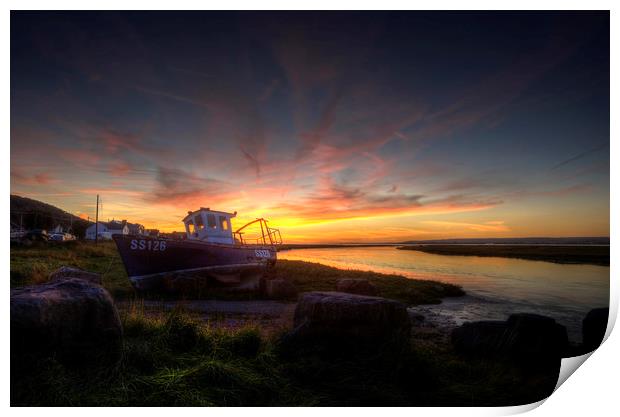 Penclawdd sunset Print by Leighton Collins
