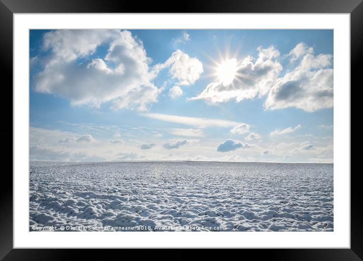 Endless field of snow and sunny sky Framed Mounted Print by Daniela Simona Temneanu