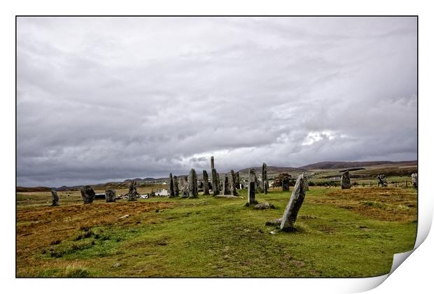 standing stones Callanish,Isle of Lewis Print by jane dickie