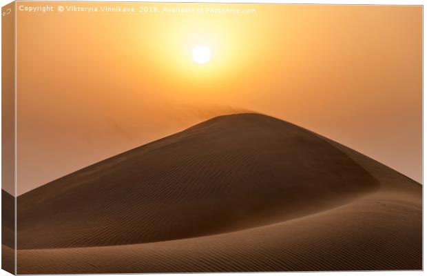 Sunset in the desert Canvas Print by Viktoryia Vinnikava