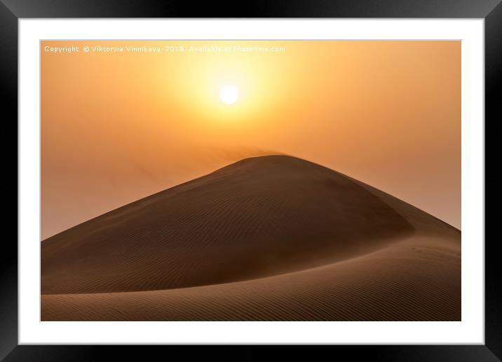 Sunset in the desert Framed Mounted Print by Viktoryia Vinnikava