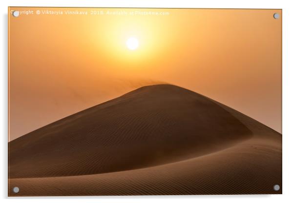 Sunset in the desert Acrylic by Viktoryia Vinnikava