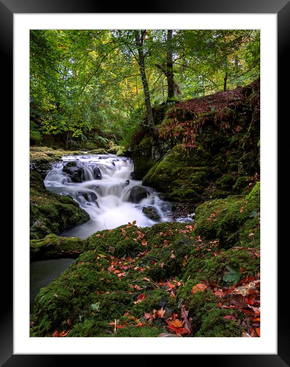 Tranquil Autumn Waterfalls Framed Mounted Print by Stuart Jack