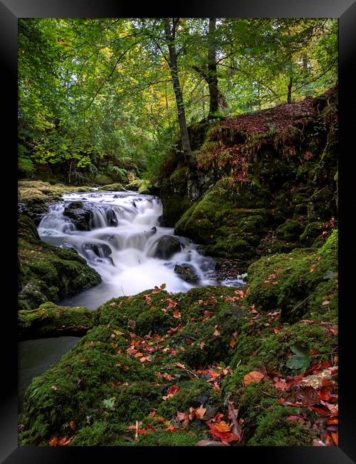 Tranquil Autumn Waterfalls Framed Print by Stuart Jack