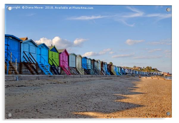 The Naze beach huts Acrylic by Diana Mower