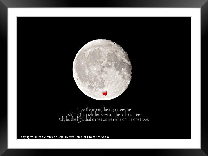 I See The Moon, The Moon Sees Me Framed Mounted Print by Ros Ambrose