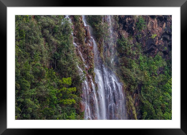Gauyabo Falls in the Cuban Mountains Framed Mounted Print by Paul Smith