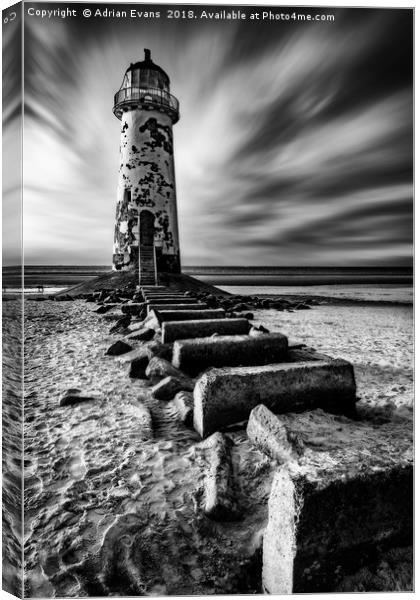 Point of Ayr Lighthouse Wales Canvas Print by Adrian Evans
