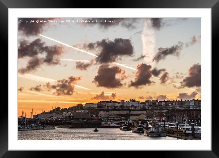 Sky over Ramsgate harbour. Framed Mounted Print by Alan Glicksman