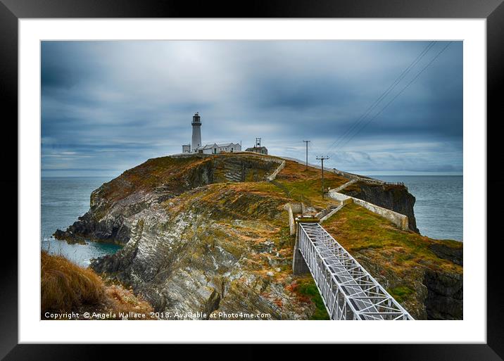South Stack Lighthouse Framed Mounted Print by Angela Wallace