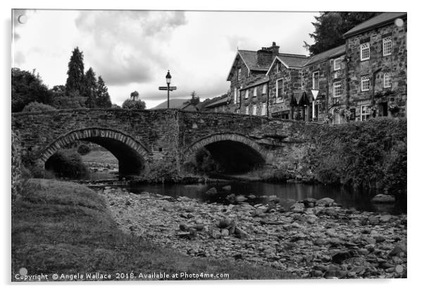 Beddgelert black and whit Acrylic by Angela Wallace