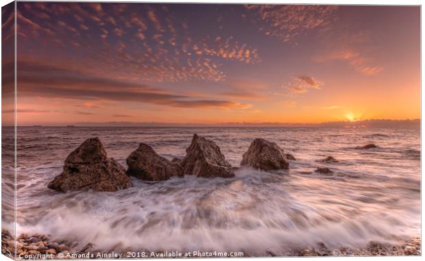 The Majestic Sunrise at Trow Rocks Canvas Print by AMANDA AINSLEY