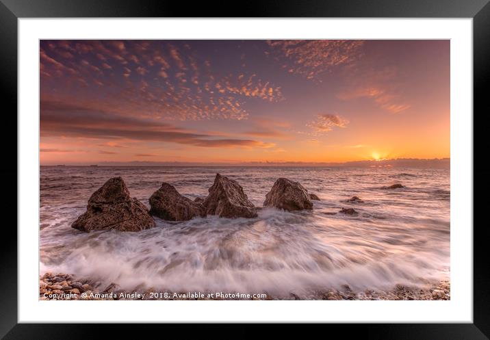 The Majestic Sunrise at Trow Rocks Framed Mounted Print by AMANDA AINSLEY