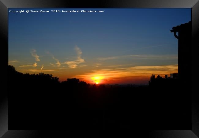 Mallorca Sunrise Framed Print by Diana Mower