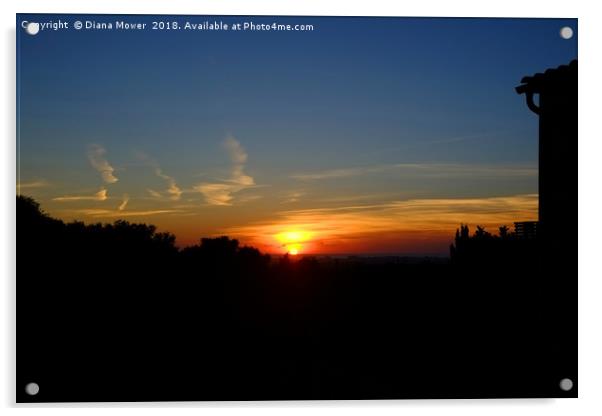 Mallorca Sunrise Acrylic by Diana Mower