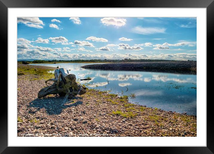 Cloud reflections at Spey Bay Framed Mounted Print by Rosaline Napier