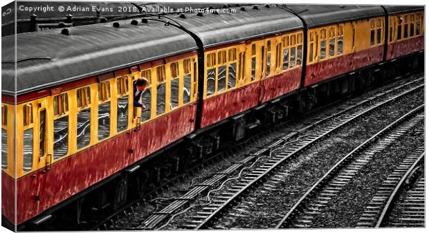 Waiting For A Train Canvas Print by Adrian Evans