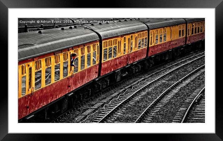 Waiting For A Train Framed Mounted Print by Adrian Evans