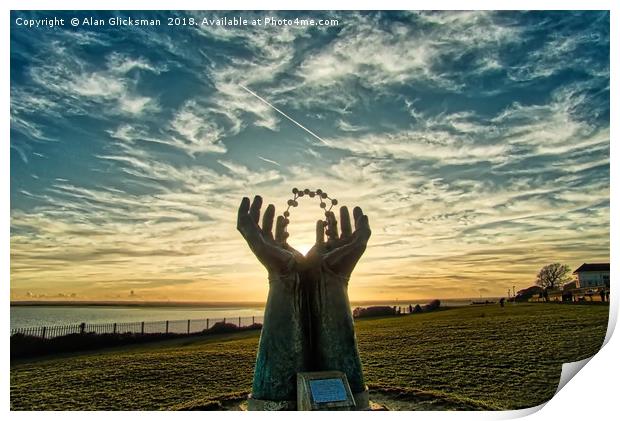 Hands & Molecule Print by Alan Glicksman