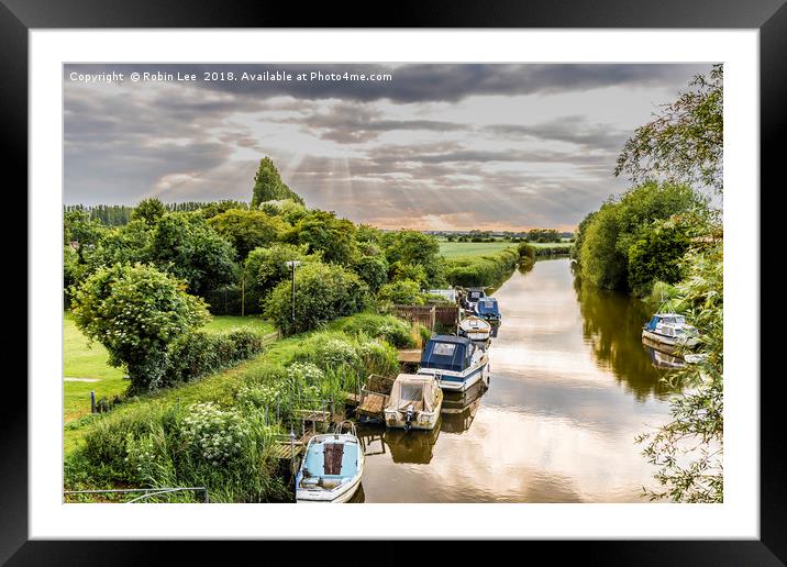 Moored boats on the River Stour Framed Mounted Print by Robin Lee