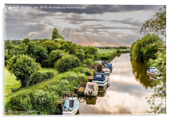 Moored boats on the River Stour Acrylic by Robin Lee