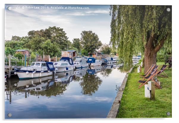 Boats Moored on the Great Stour River Acrylic by Robin Lee