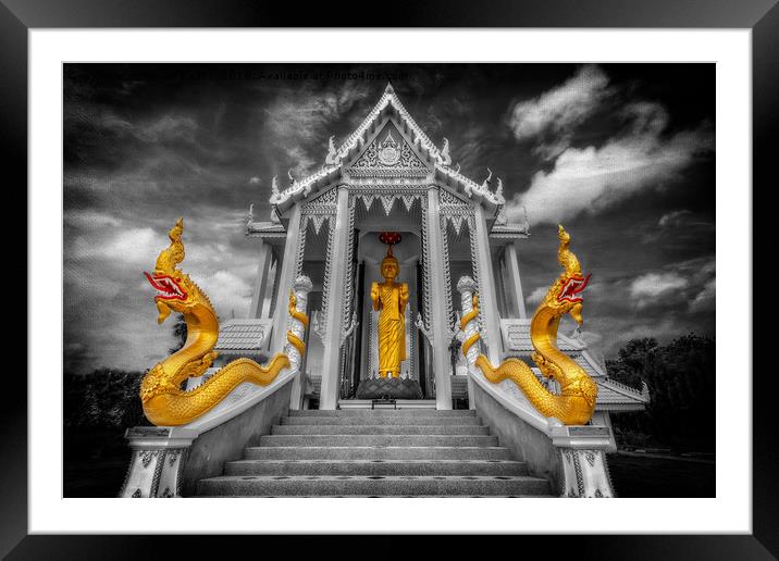 Pranburi Temple Framed Mounted Print by Adrian Evans