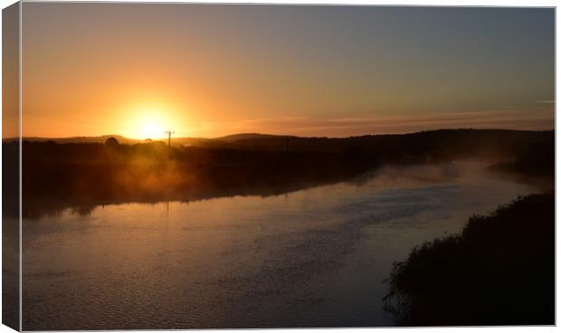 .river Maine sunrise Canvas Print by barbara walsh