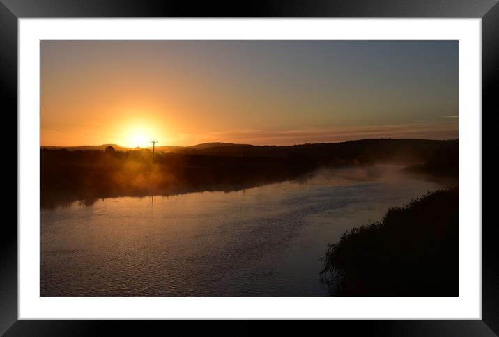 .river Maine sunrise Framed Mounted Print by barbara walsh
