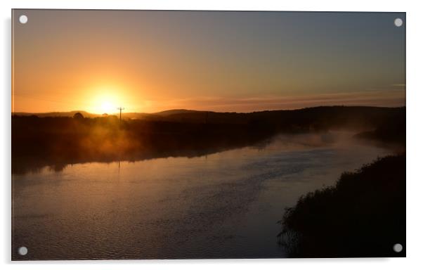 .river Maine sunrise Acrylic by barbara walsh