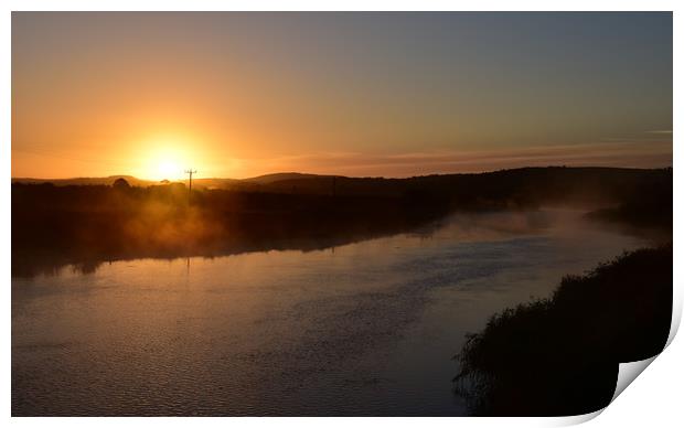 .river Maine sunrise Print by barbara walsh