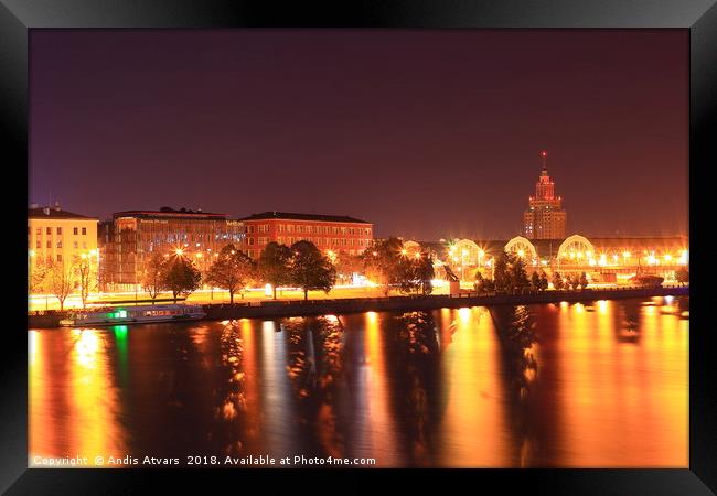 View from river Daugava to Riga Central Market Framed Print by Andis Atvars