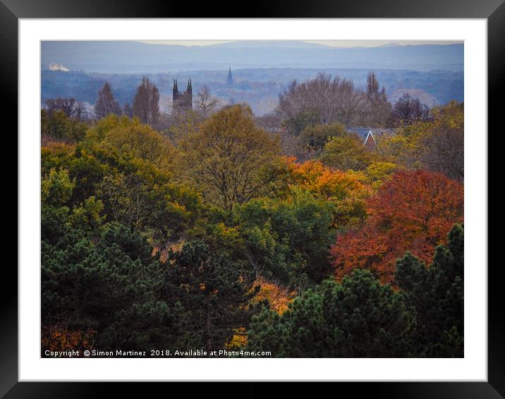 An Autumn Landscape Framed Mounted Print by Simon Martinez