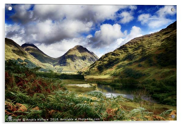 Glen Etive Peaks        Acrylic by Angela Wallace