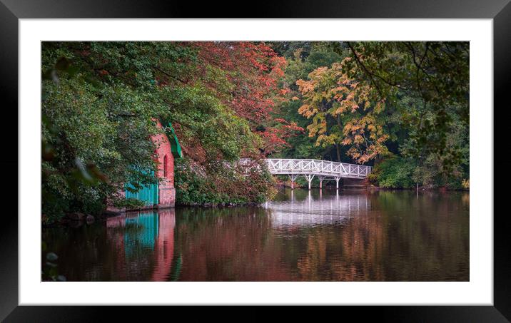 The White Bridge, Hartsholme Country Park, Lincoln Framed Mounted Print by Andrew Scott