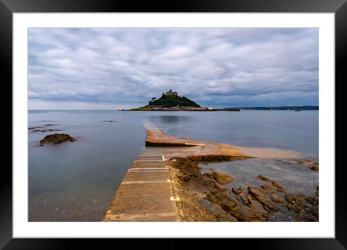 Blue hour at Saint Michael's Mount Framed Mounted Print by Michael Brookes