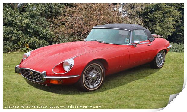 Jaguar E Type Print by Kevin Maughan