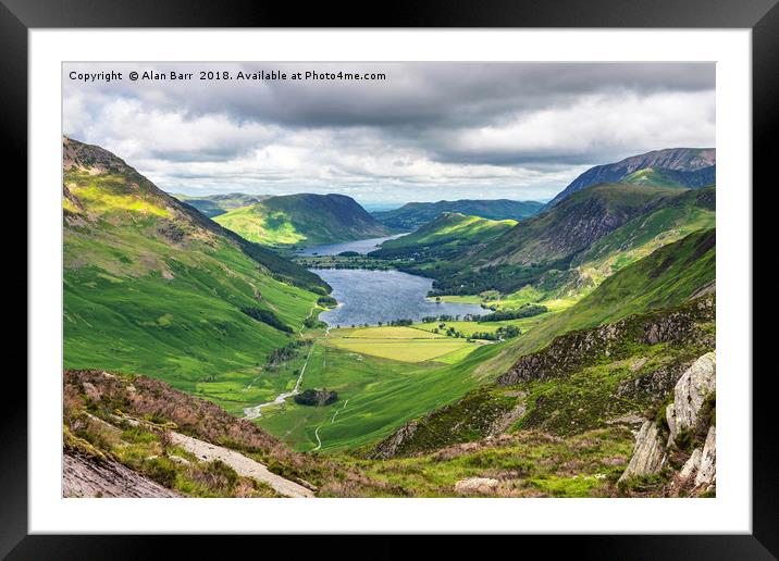 Buttermere and Crummock Water from Fleetwith Pike  Framed Mounted Print by Alan Barr