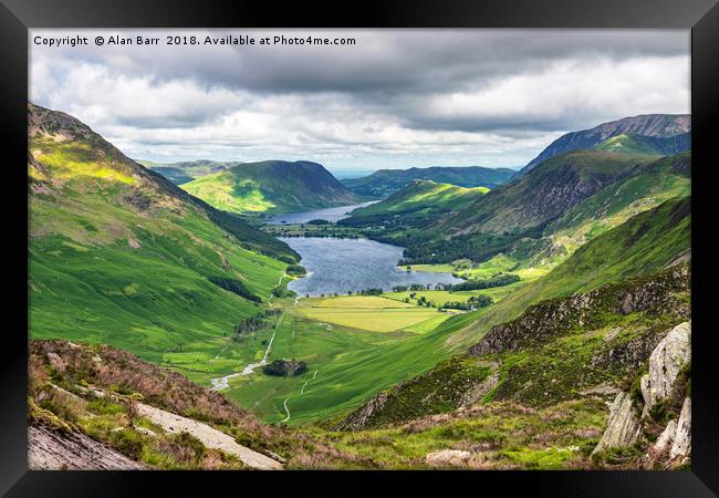 Buttermere and Crummock Water from Fleetwith Pike  Framed Print by Alan Barr