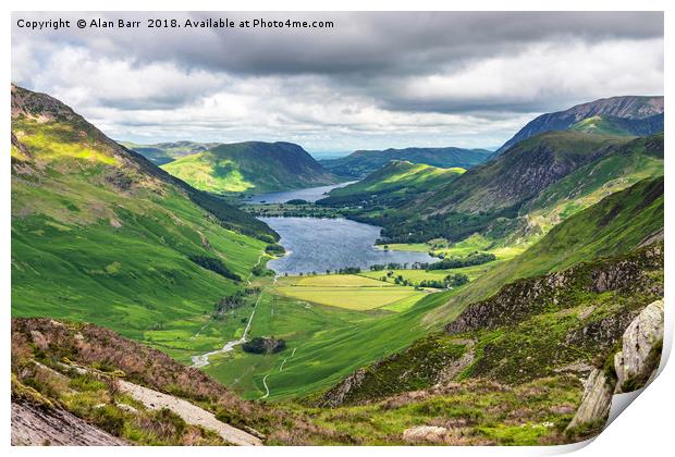 Buttermere and Crummock Water from Fleetwith Pike  Print by Alan Barr