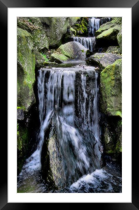 little waterfall Framed Mounted Print by Heather Newton