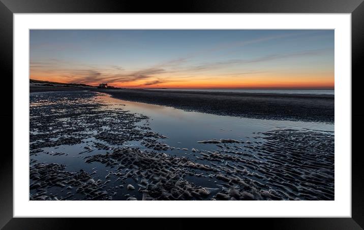 Last colours of sunset on Brancaster beach Framed Mounted Print by Gary Pearson