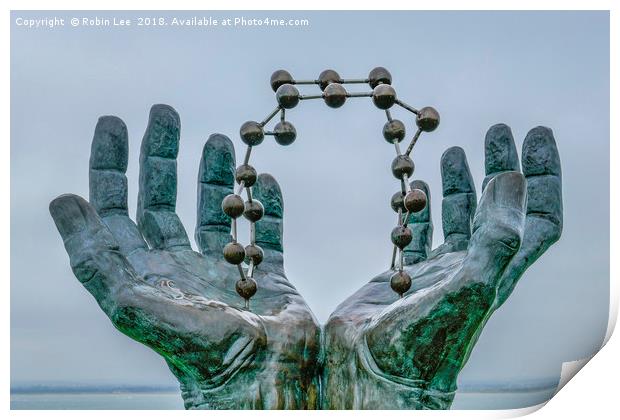 Hands and Molecules Sculpture Ramsgate Print by Robin Lee