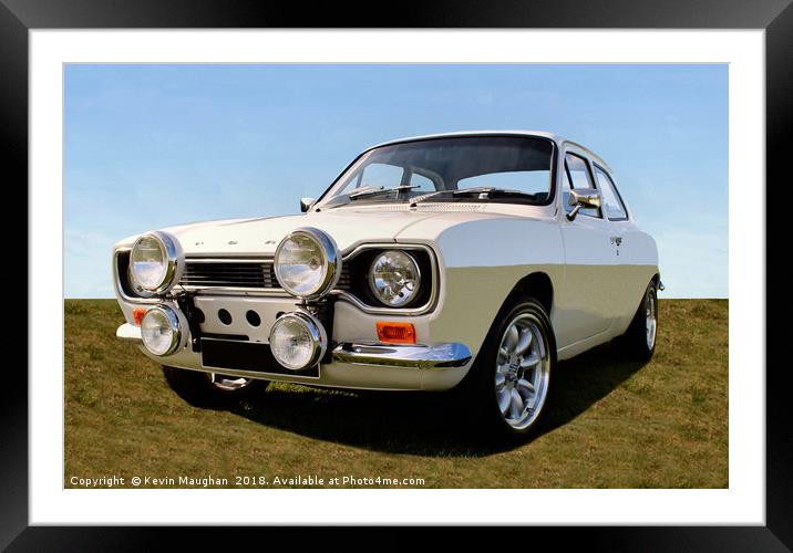 The Timeless Beauty of a Classic Ford Escort Framed Mounted Print by Kevin Maughan