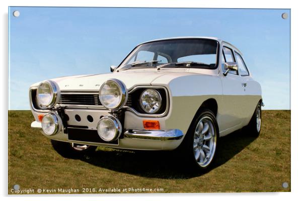 The Timeless Beauty of a Classic Ford Escort Acrylic by Kevin Maughan