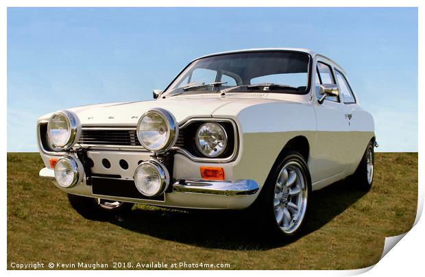 The Timeless Beauty of a Classic Ford Escort Print by Kevin Maughan